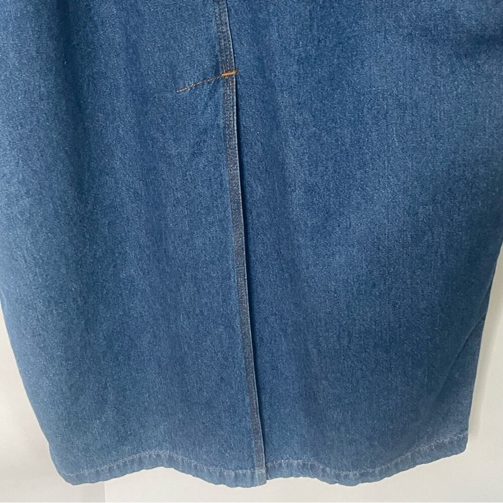 Vintage 90s denim maxi romper dress women’s Size 10 western equestrian bohemian - Picture 14 of 16